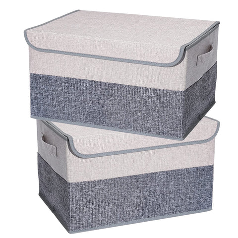Foldable Fabric Storage Boxes with Lids – 29 L, 2 Pack