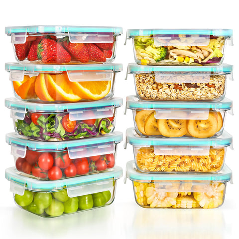 Airtight Glass Meal Prep Containers – 10 Pack