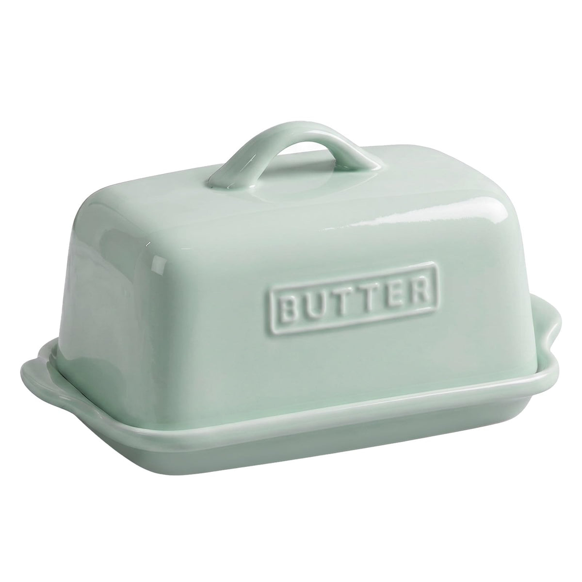 Large Porcelain Butter Dish with Lid