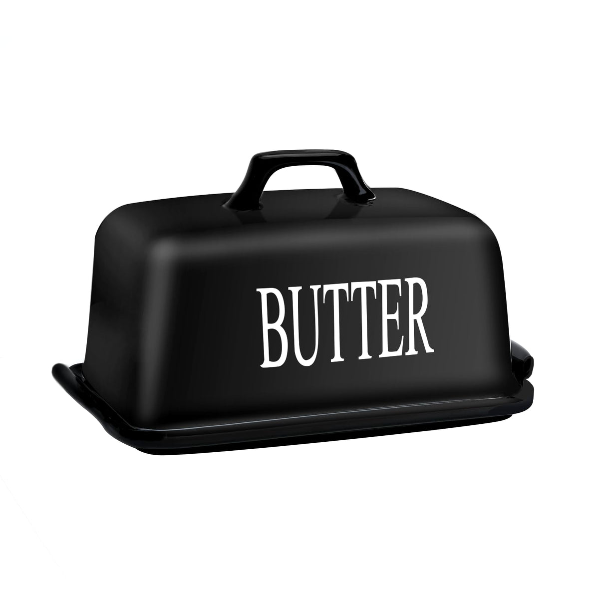 Large Porcelain Butter Dish with Lid