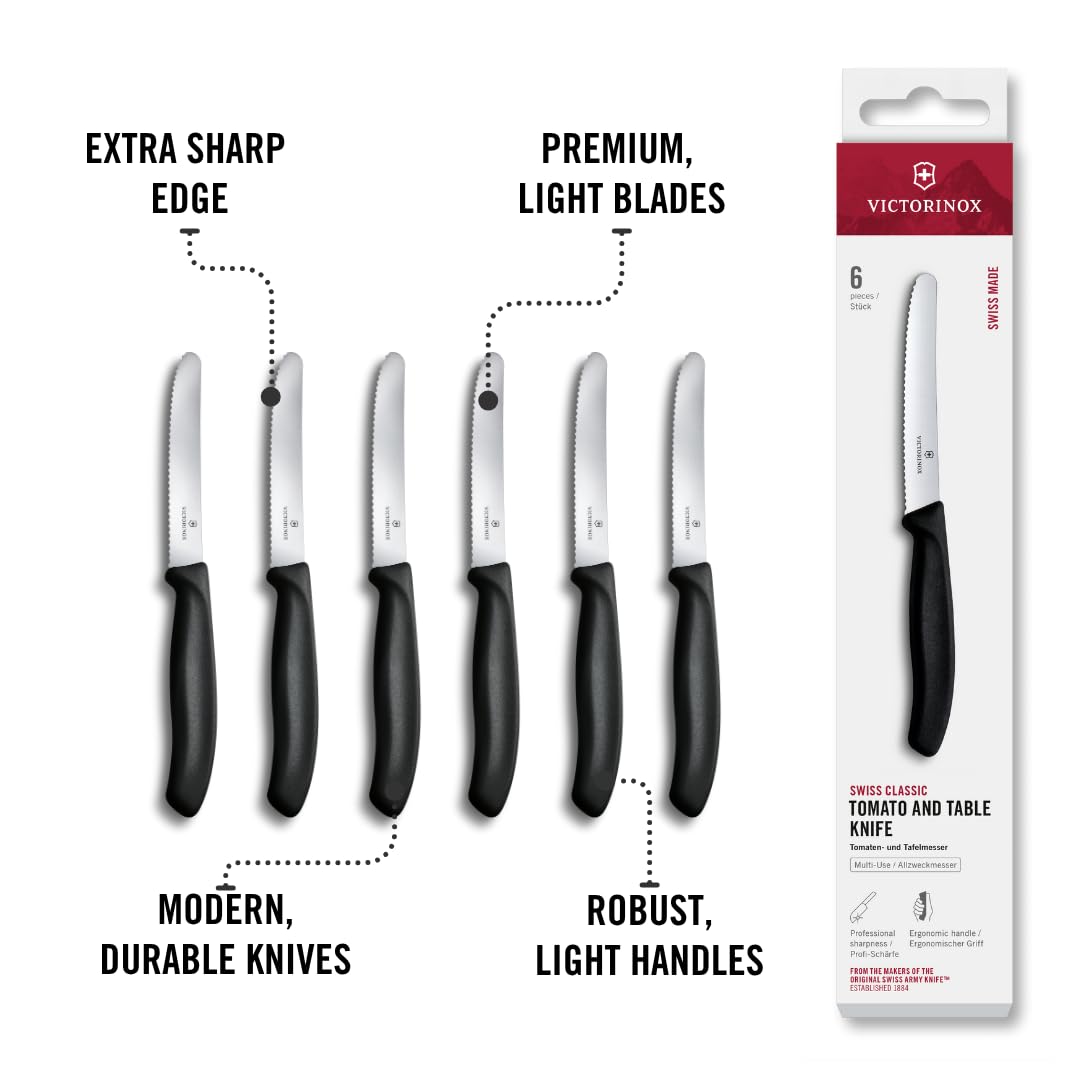 Victorinox Wavy Edge Steak & Tomato Knife Set – 6 Piece