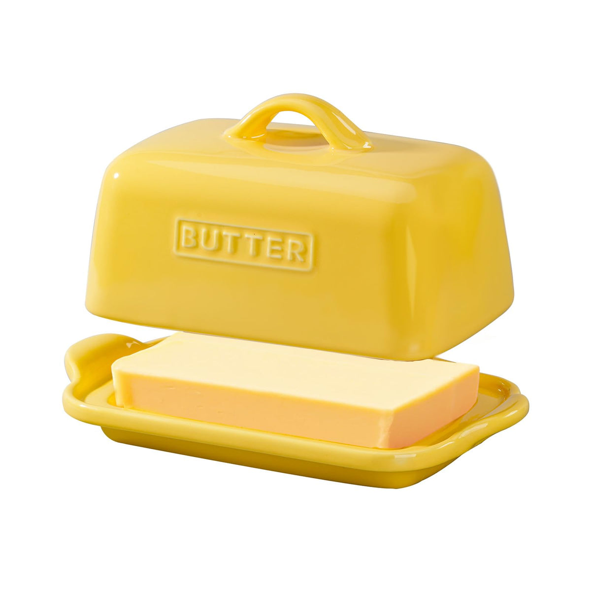 Large Porcelain Butter Dish with Lid