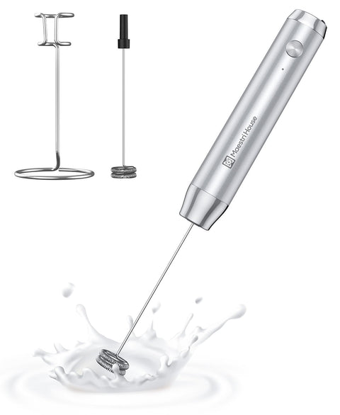 Rechargeable Handheld Milk Frother with Stand