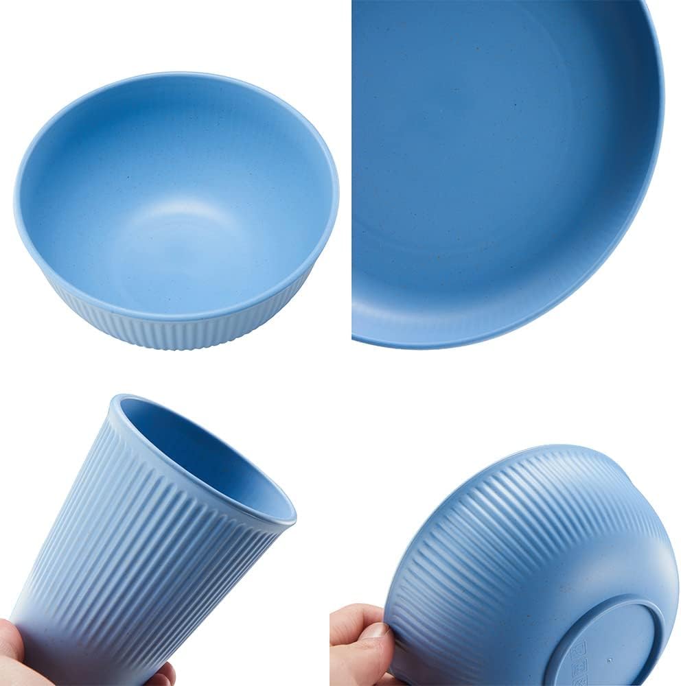 Unbreakable Wheat Straw Dinnerware Set – 18 Pieces