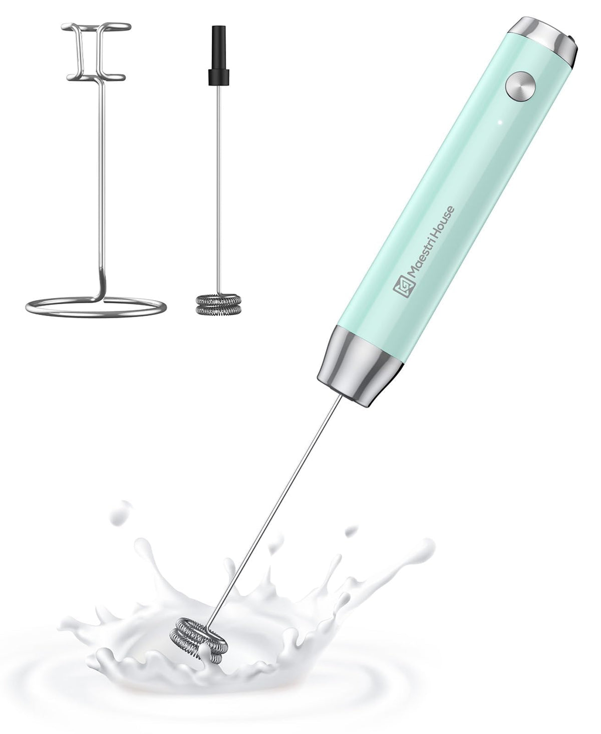 Rechargeable Handheld Milk Frother with Stand
