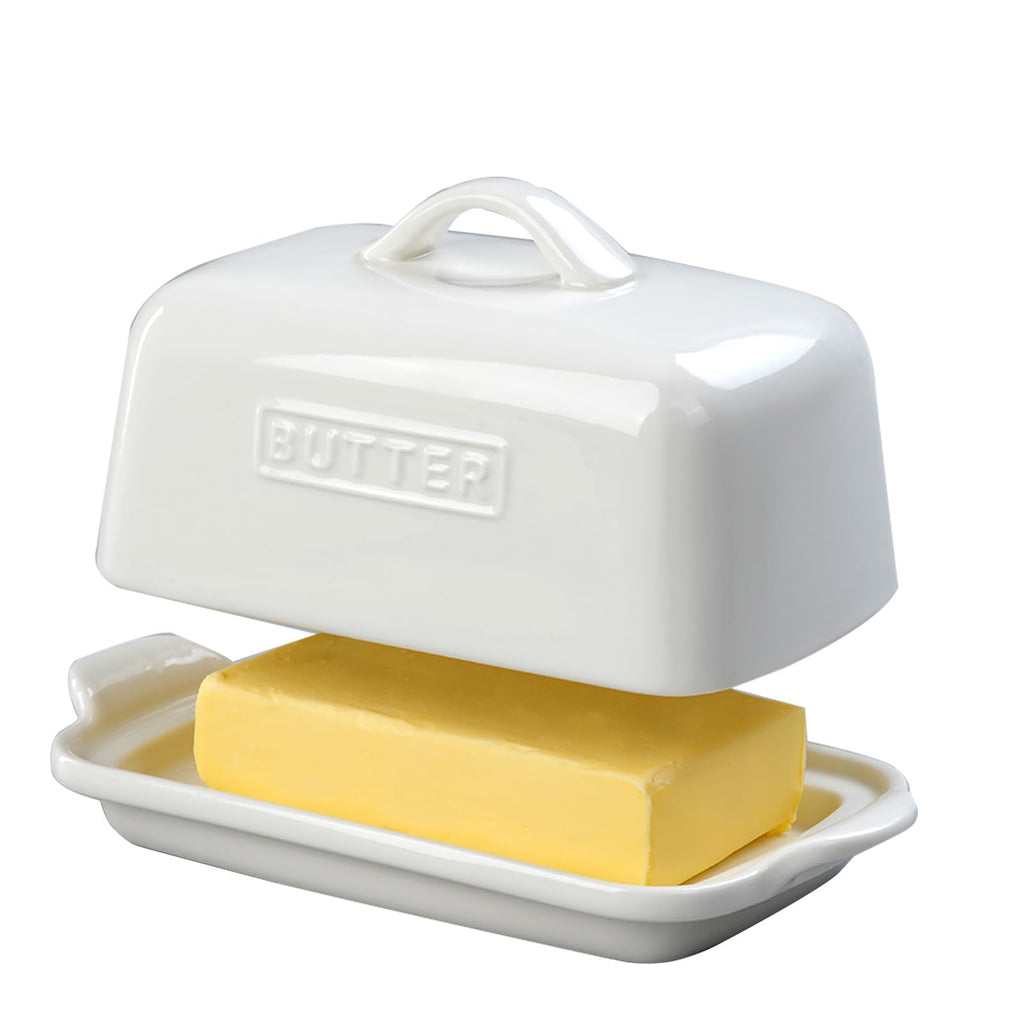 Large Porcelain Butter Dish with Lid