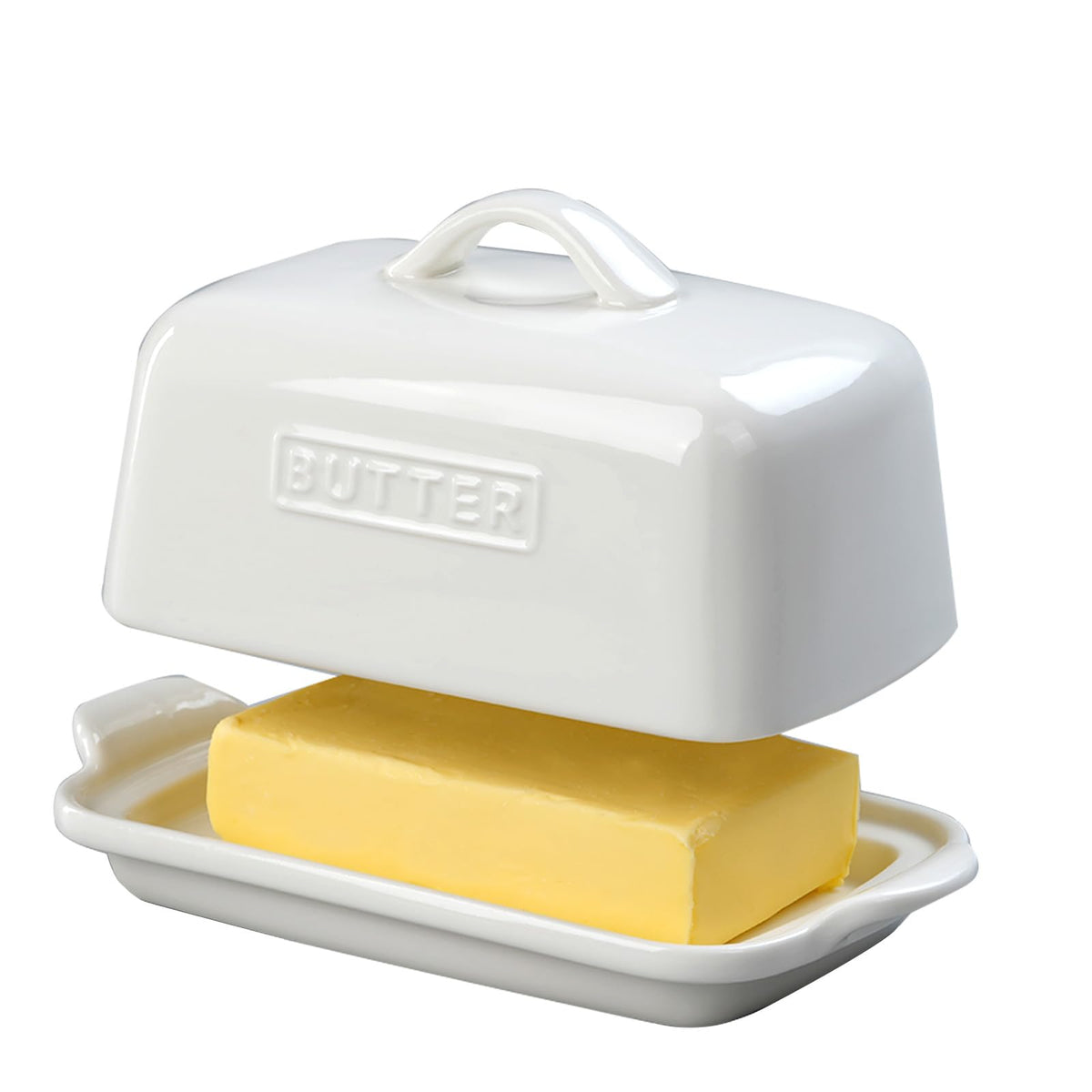Large Porcelain Butter Dish with Lid