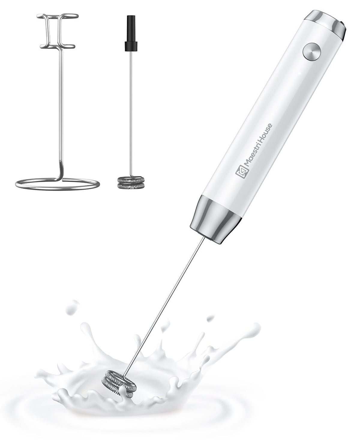 Rechargeable Handheld Milk Frother with Stand