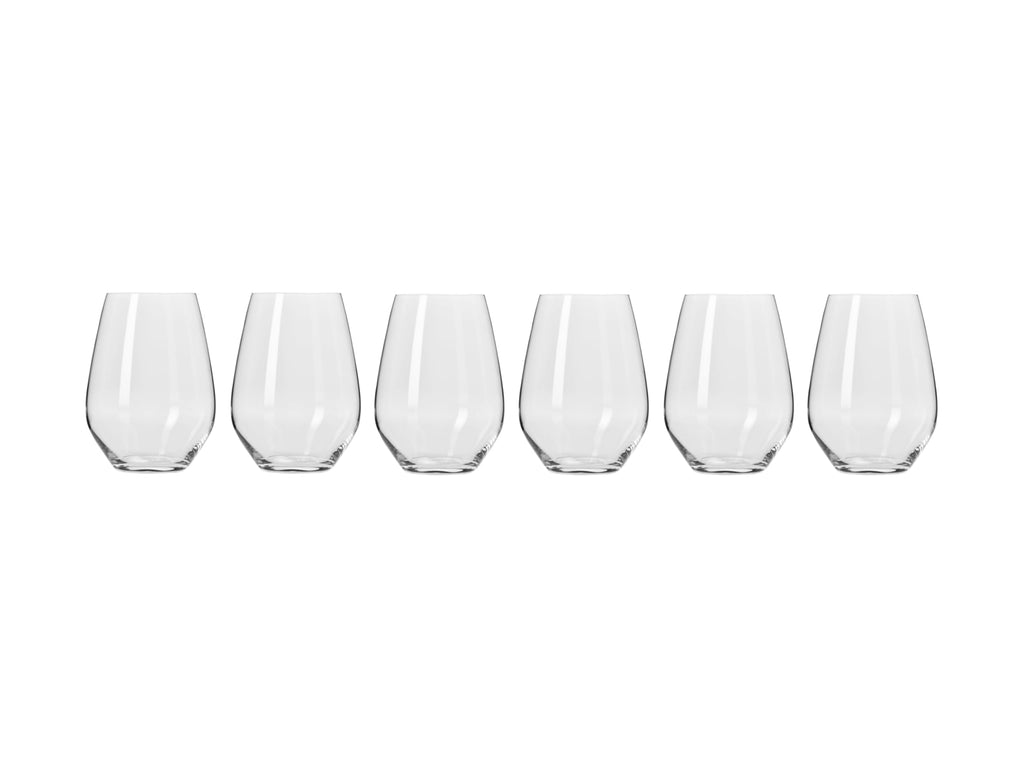 Krosno Harmony Stemless Wine Glasses – 600 ml, Set of 6