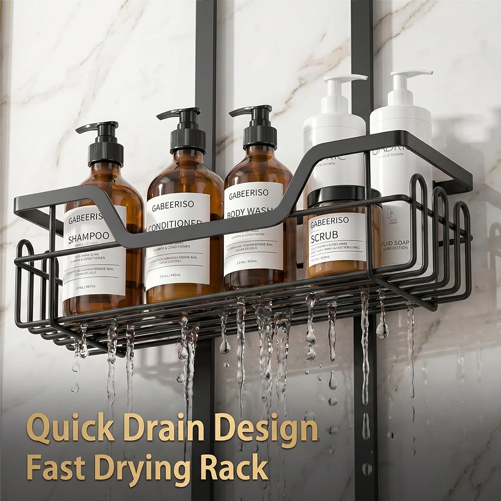 3-Tier Over-the-Door Shower Caddy – Rustproof, No Drilling