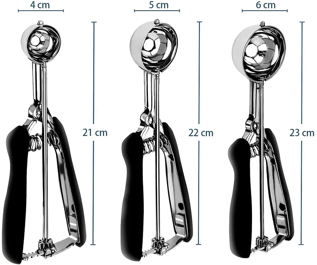 Stainless Steel Cookie & Ice Cream Scoop with Trigger