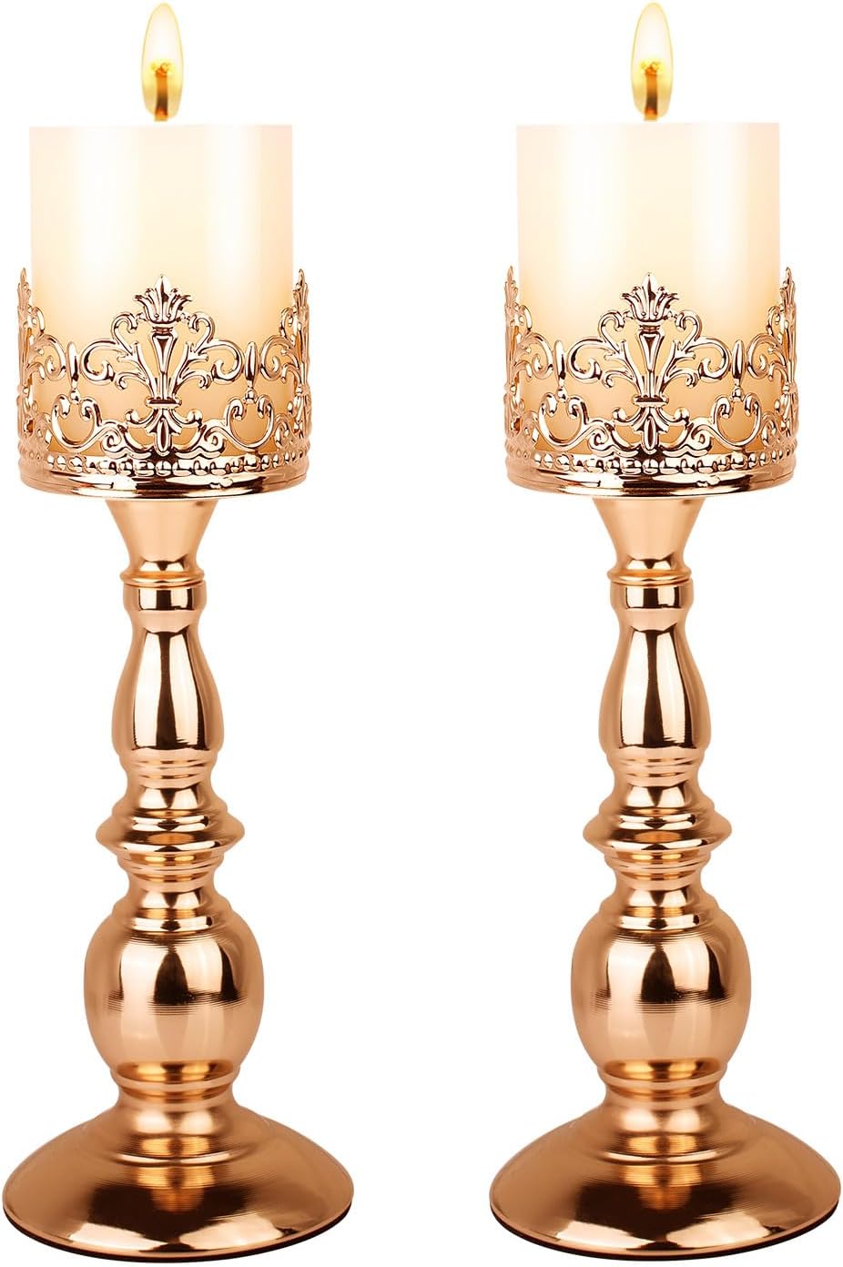 Gothic Black Pillar Candle Holders – Set of 2 – view 7