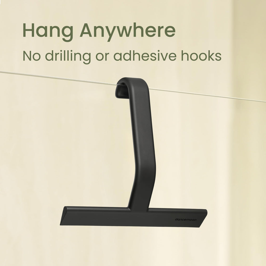 JustHang Silicone Shower Squeegee with Built-in Hook