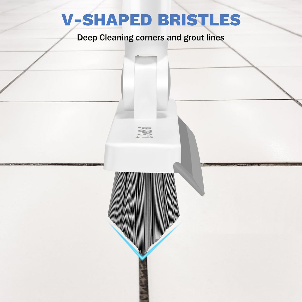 Long-Handle V-Shaped Grout Cleaner Brush