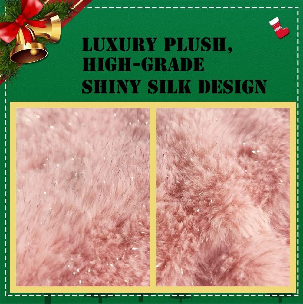 Shiny Faux Fur Christmas Tree Skirt – view 6