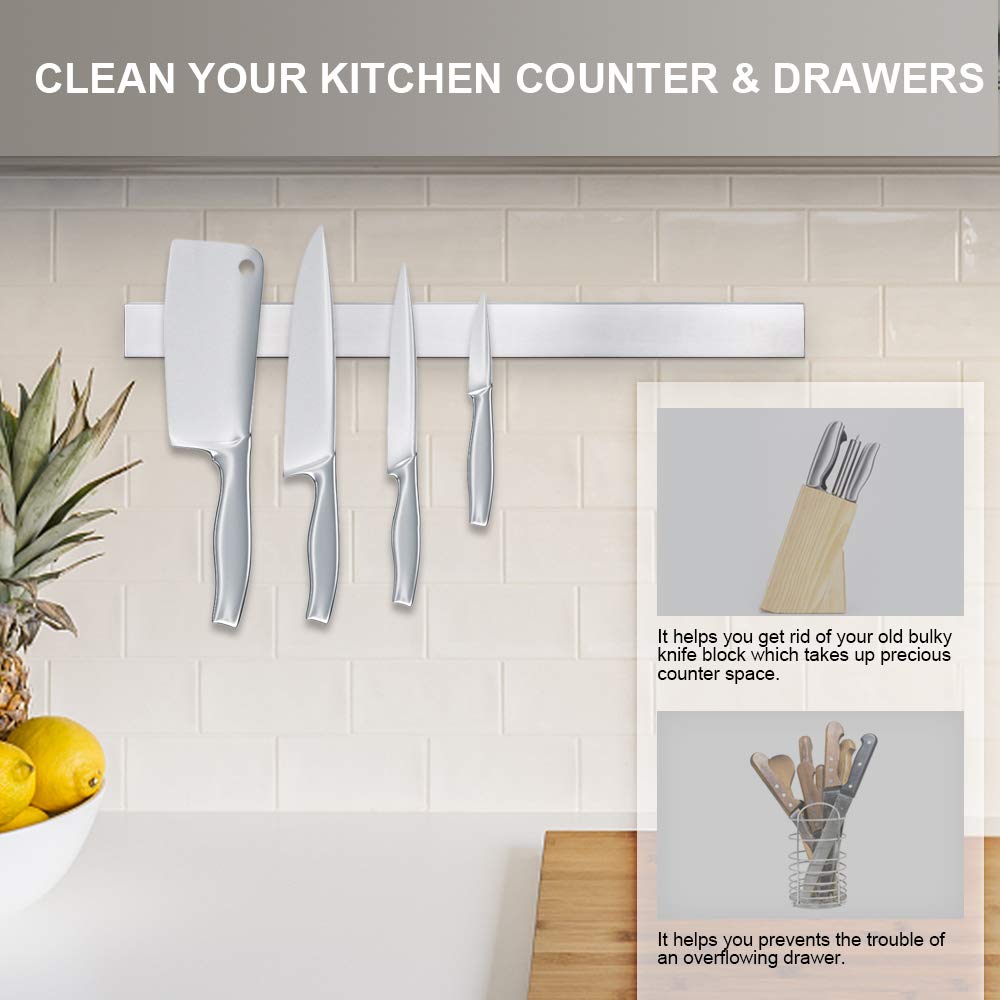 Magnetic Knife Strip – 40 cm Stainless Steel