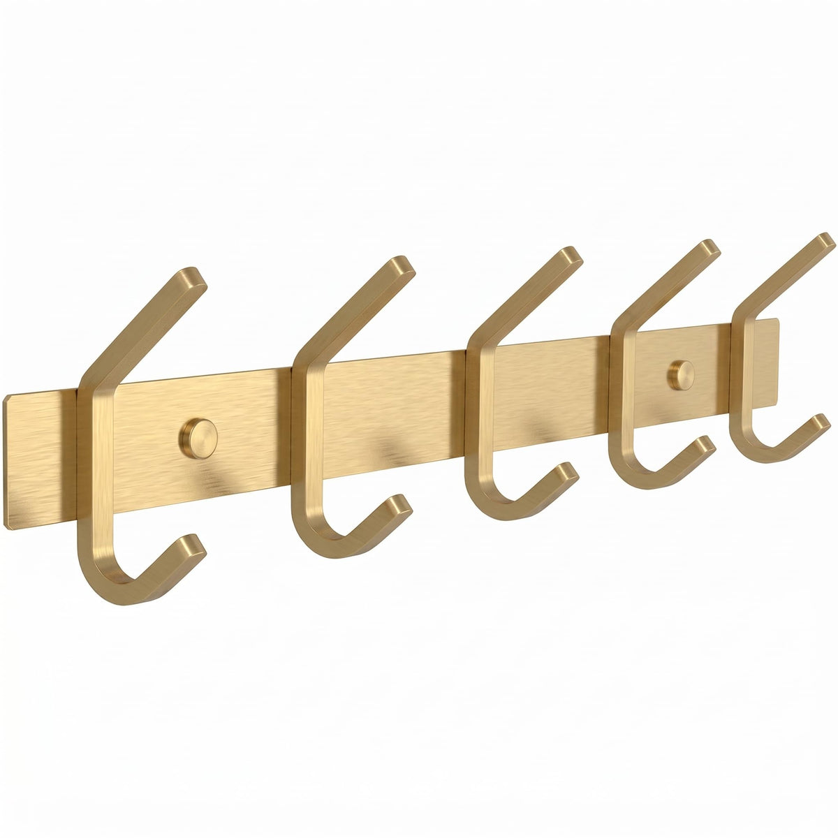 Brushed Stainless Steel Wall Coat Rack – Double Hooks