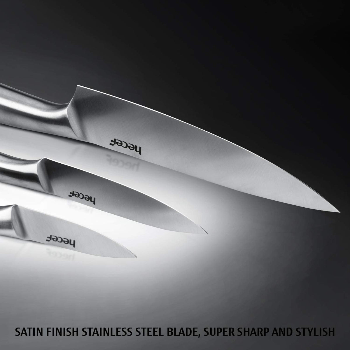 5-Piece Stainless Steel Kitchen Knife Set with Sheaths