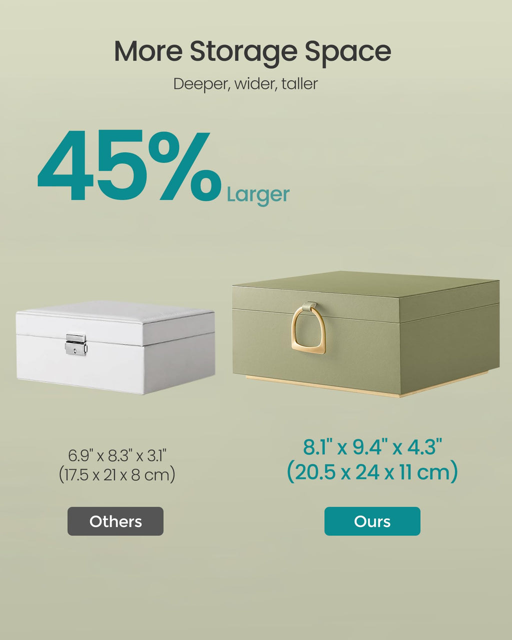 SONGMICS 2-Layer Jewellery Box with Removable Tray