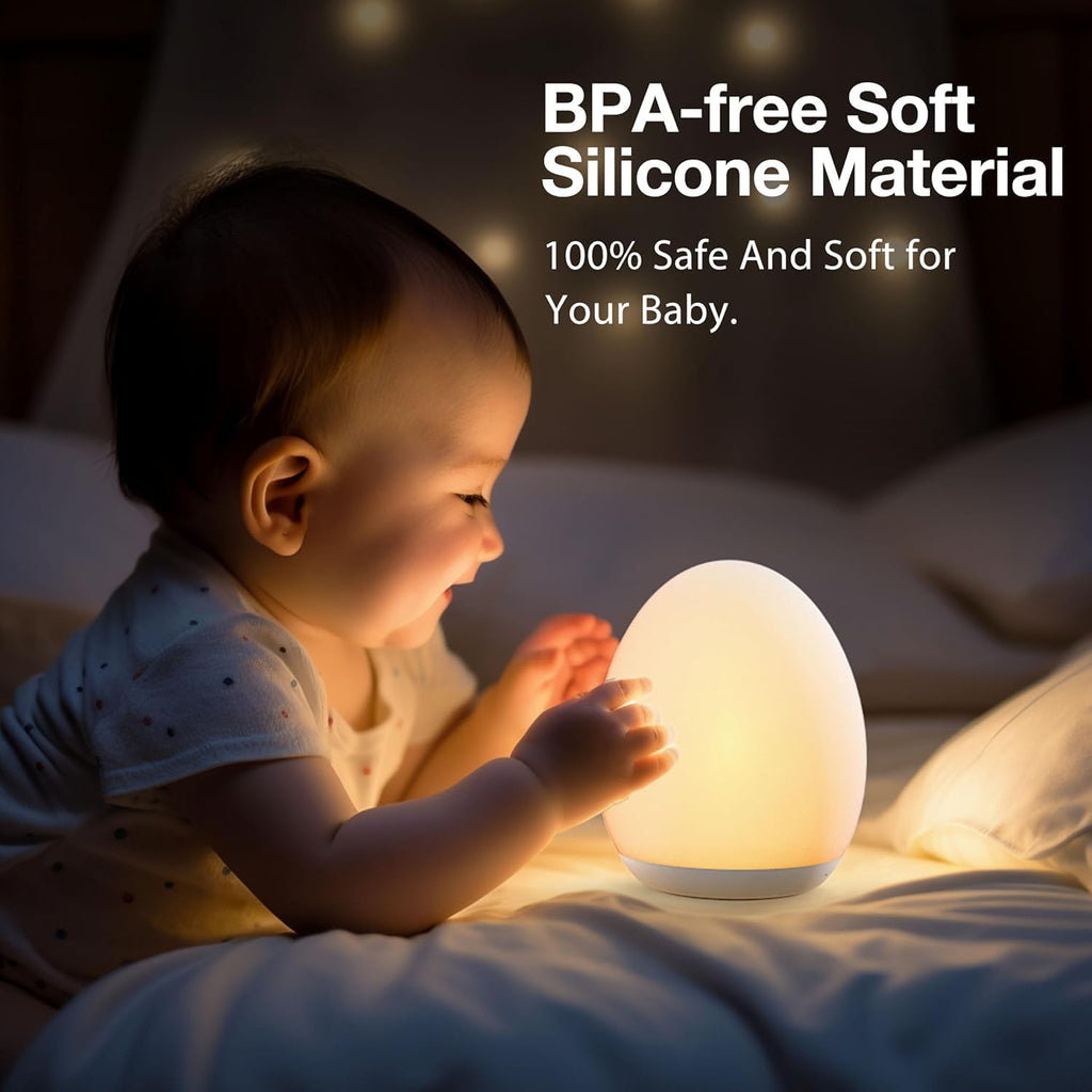 Rechargeable Egg Night Light – 8 Colours, Touch Dimming