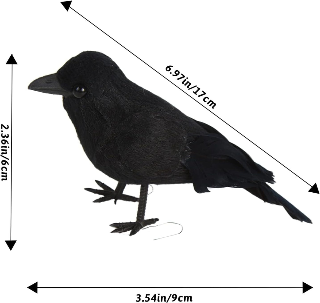 Handmade Feathered Black Crows – 6 Pieces – view 2