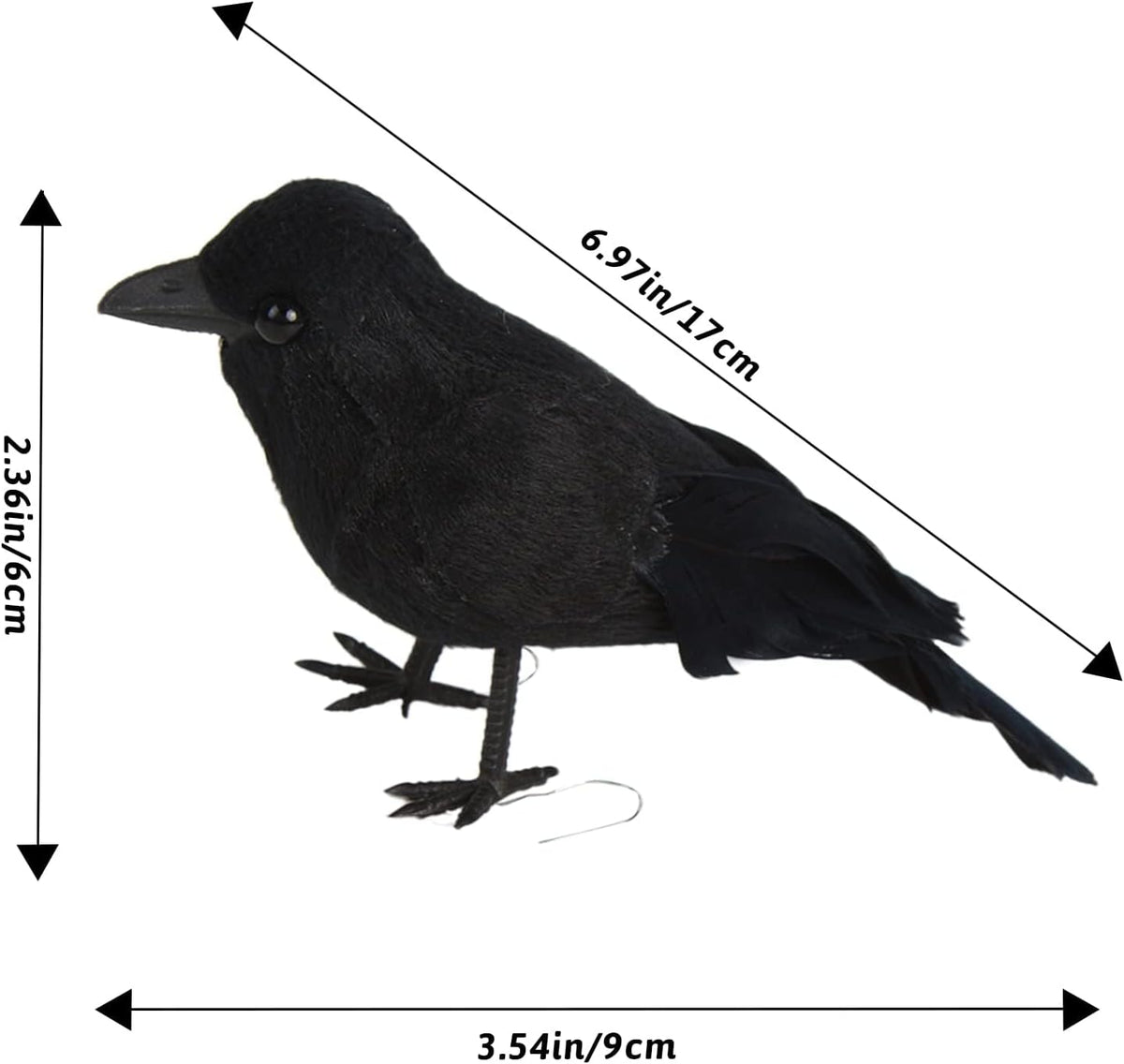Handmade Feathered Black Crows – 6 Pieces – view 2