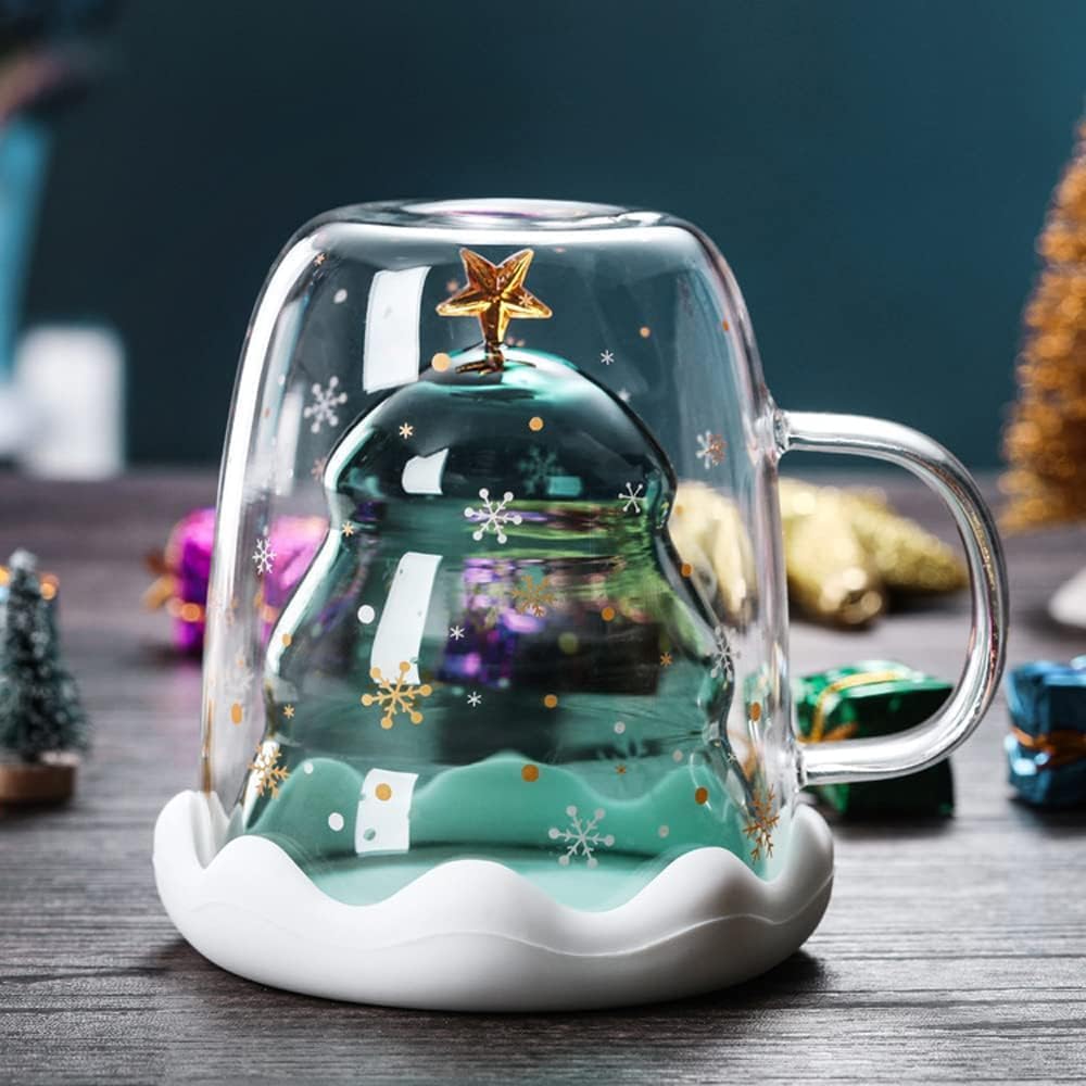 Double Wall Christmas Glass Mug – 280 ml – view 7