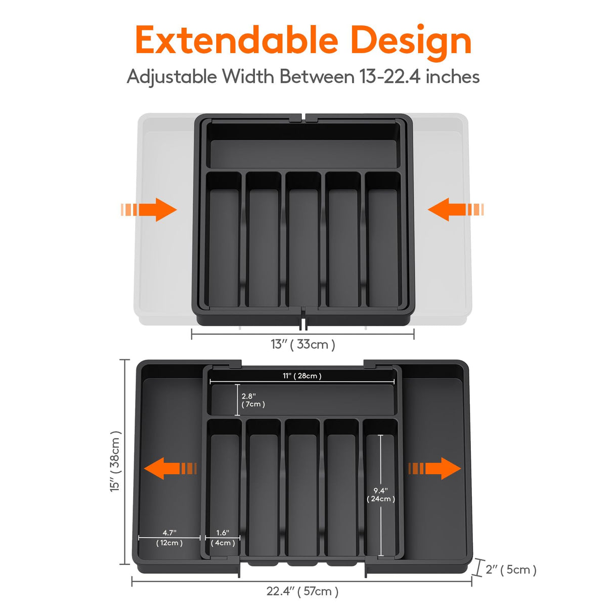 Expandable Cutlery Drawer Organiser – Extra Large