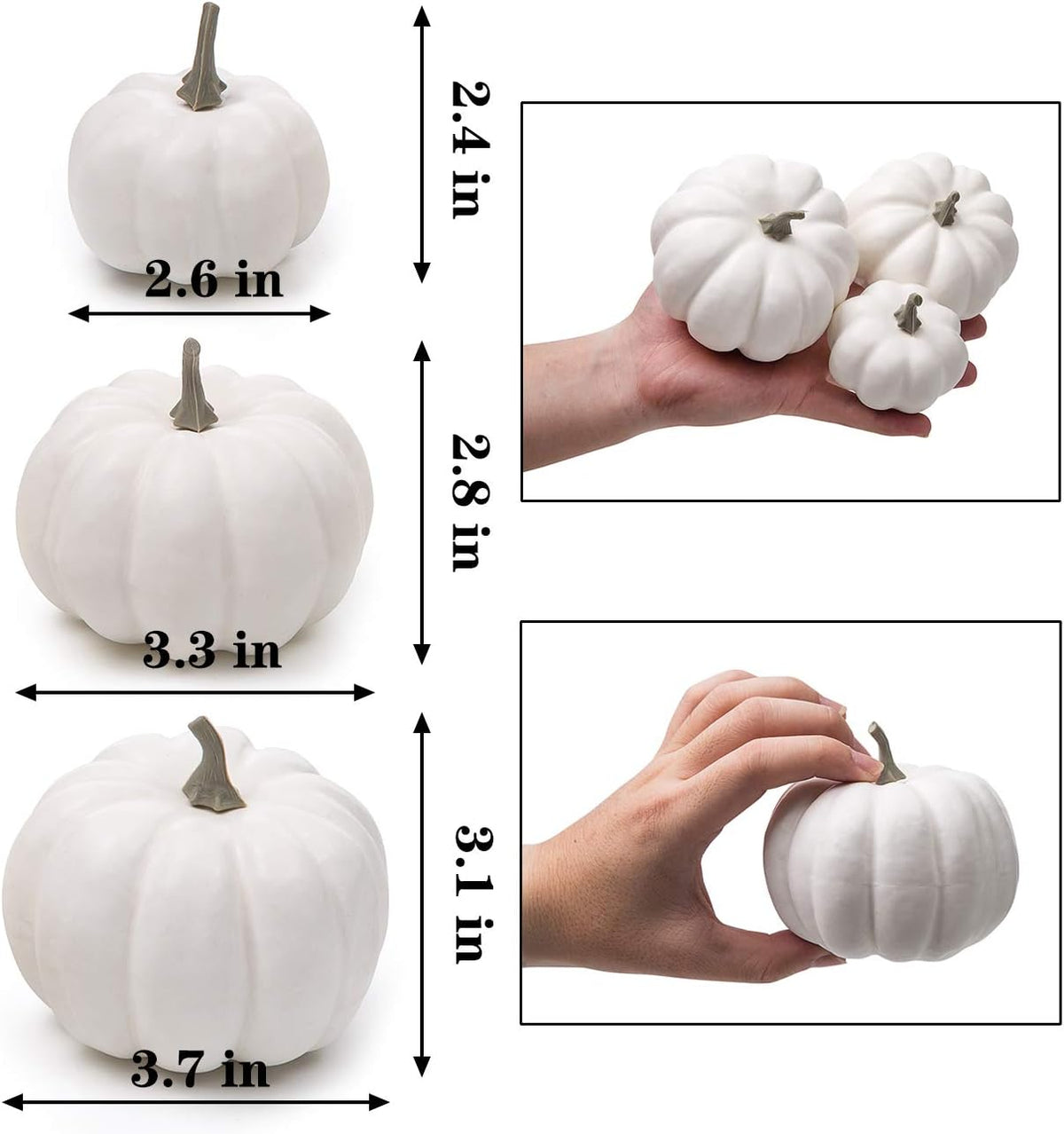 Mini Artificial Pumpkins – 12 Pack – view 6