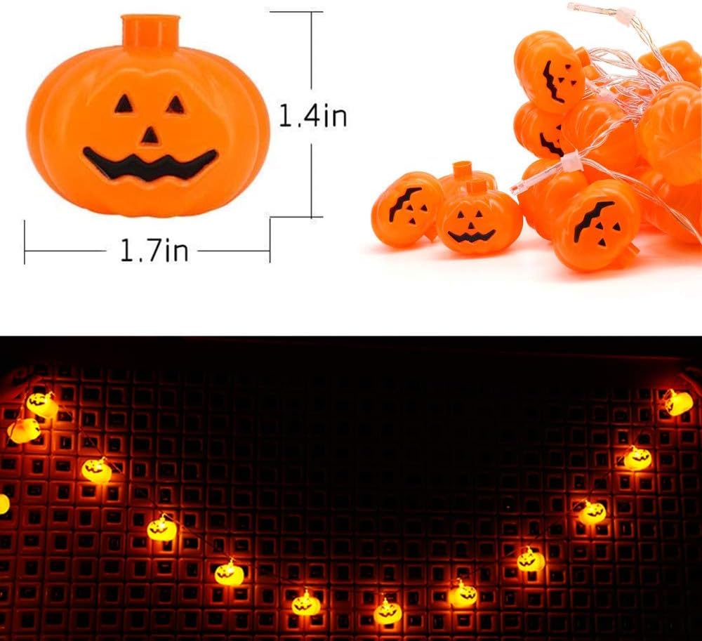 Pumpkin String Lights – 20 LED Battery Halloween Lights – view 6