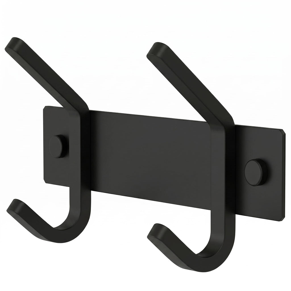 Brushed Stainless Steel Wall Coat Rack – Double Hooks