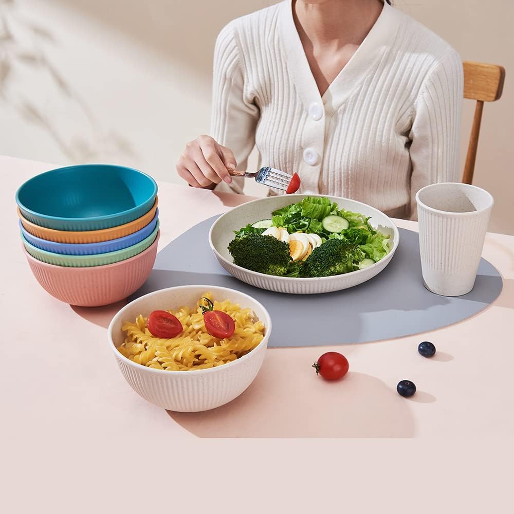 Unbreakable Wheat Straw Dinnerware Set – 18 Pieces