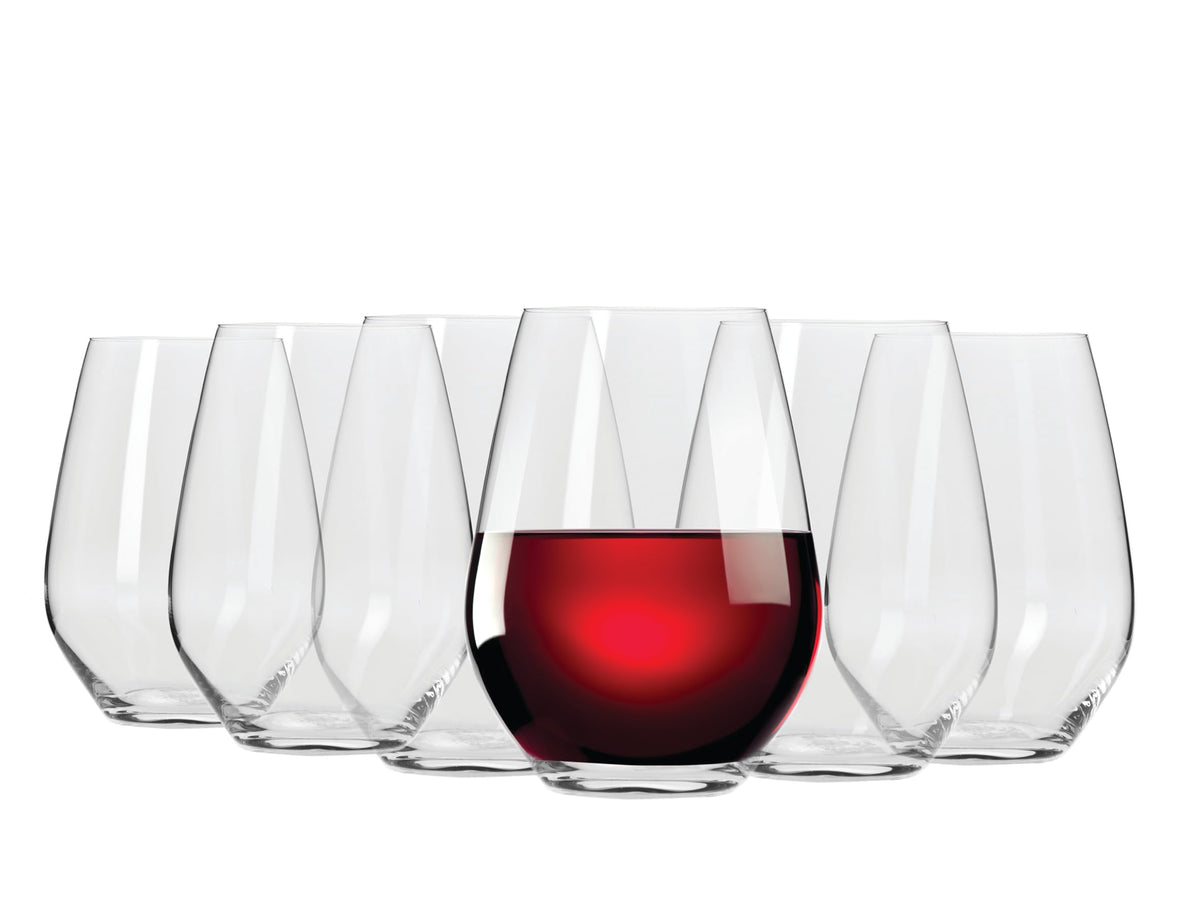 Krosno Harmony Stemless Wine Glasses – 600 ml, Set of 6