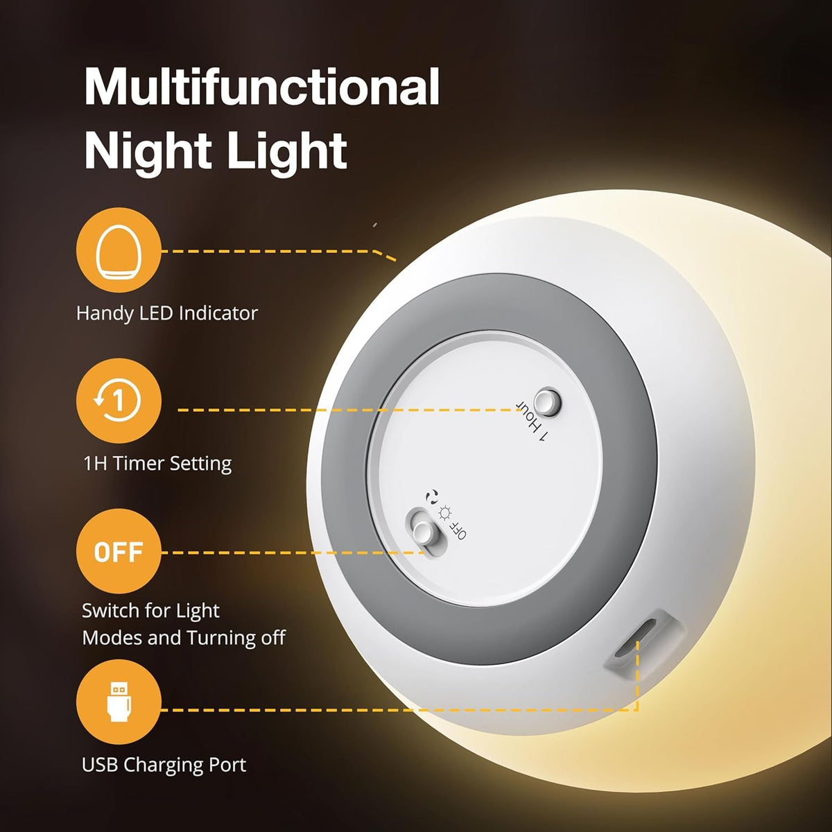 Rechargeable Egg Night Light – 8 Colours, Touch Dimming