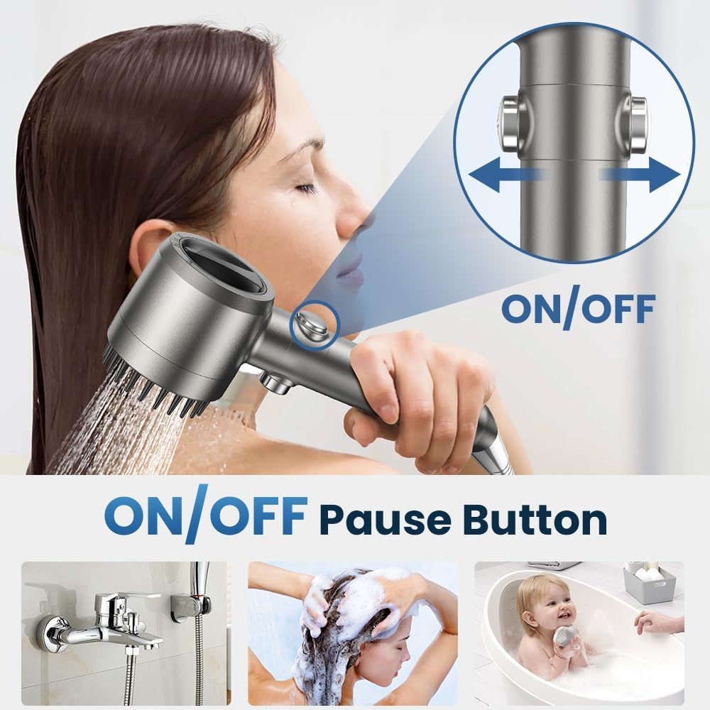 Filtered Handheld Shower Head with Scalp Massager