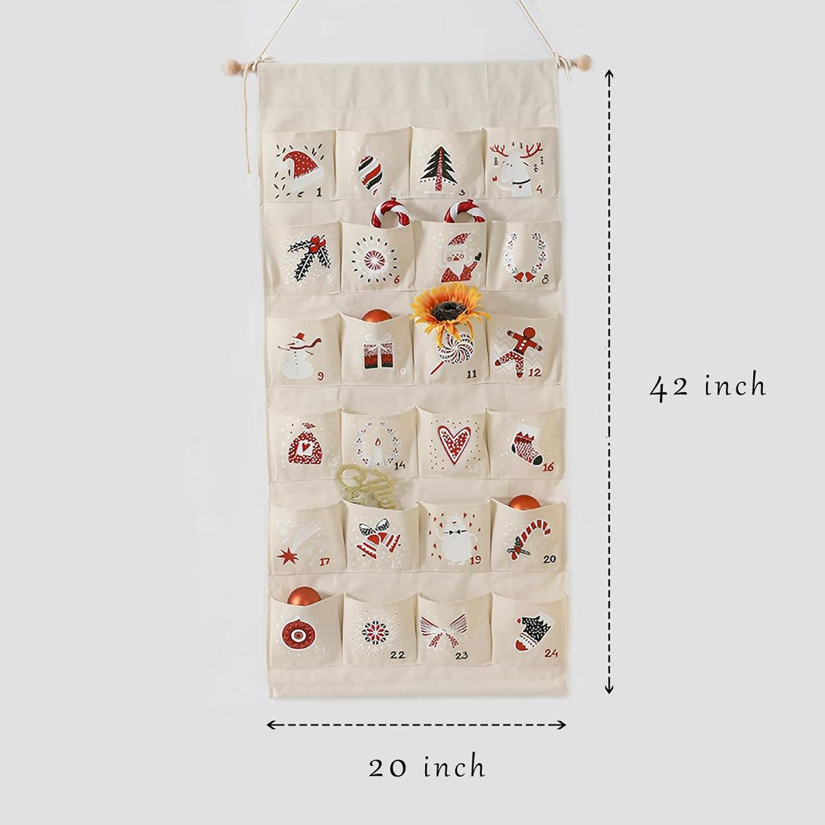 Reusable Fabric Advent Calendar with Pockets – view 4