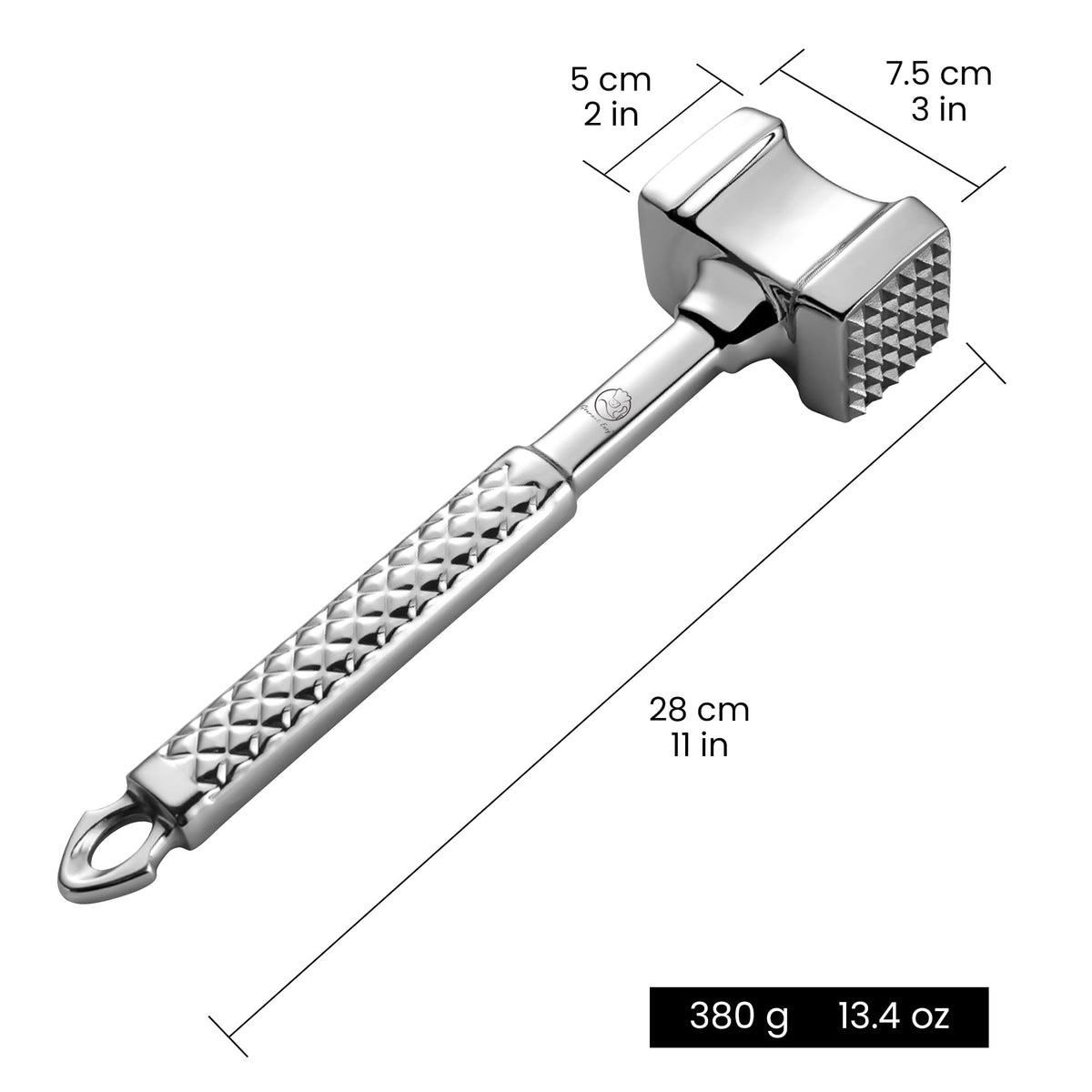 Stainless Steel Meat Tenderiser Mallet – Dual-Sided