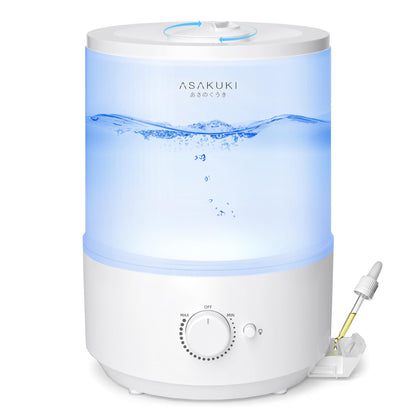 ASAKUKI 3L Top-Fill Cool Mist Humidifier with Night Light