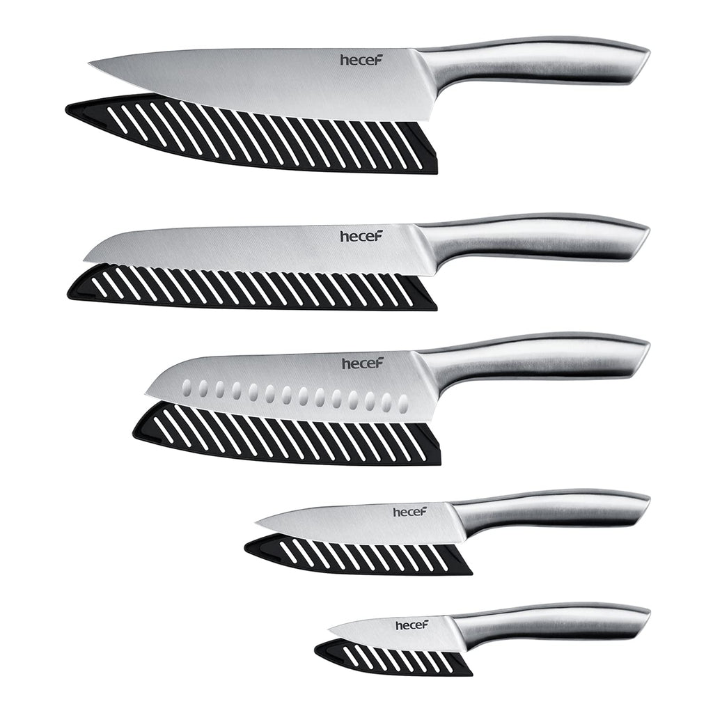 5-Piece Stainless Steel Kitchen Knife Set with Sheaths