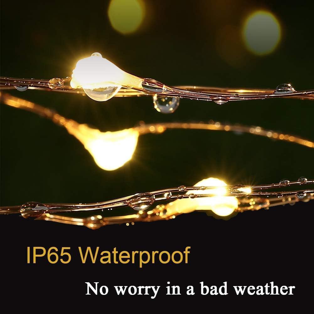 Solar Fairy String Lights – Warm White Copper Wire, 2 to 6 Pack – view 5