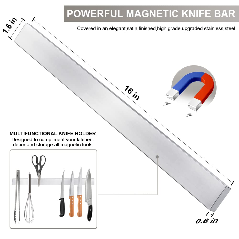 Magnetic Knife Strip – 40 cm Stainless Steel