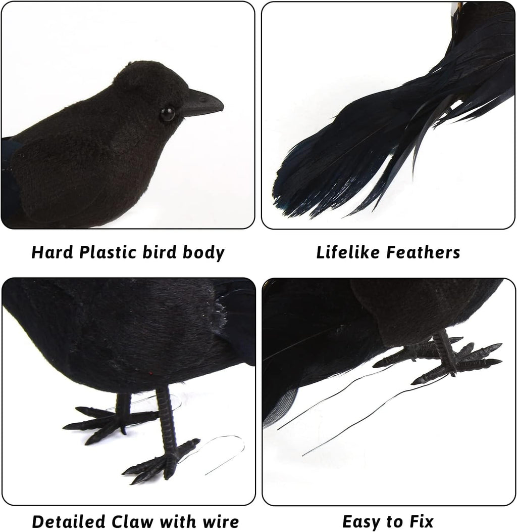 Handmade Feathered Black Crows – 6 Pieces – view 3