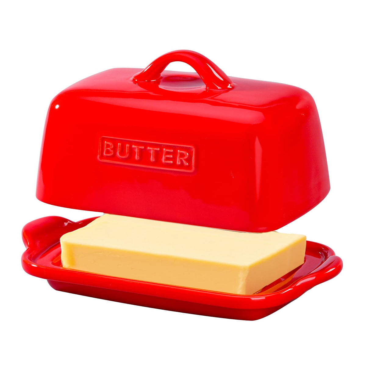 Large Porcelain Butter Dish with Lid