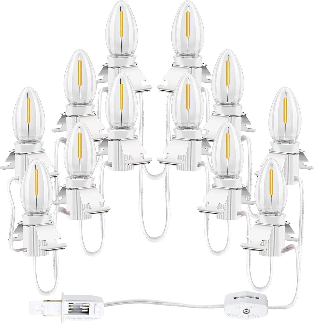 Christmas Village Lights – LED Bulb Cord with Clips – view 8