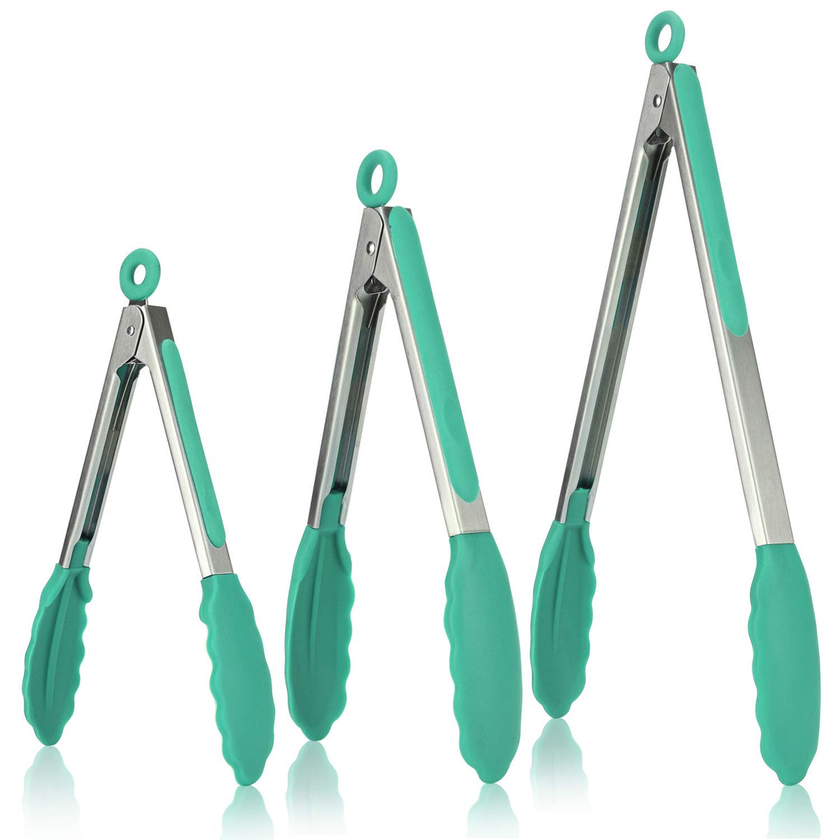 U-Taste Silicone Kitchen Tongs – Set of 3 (18/23/30 cm)