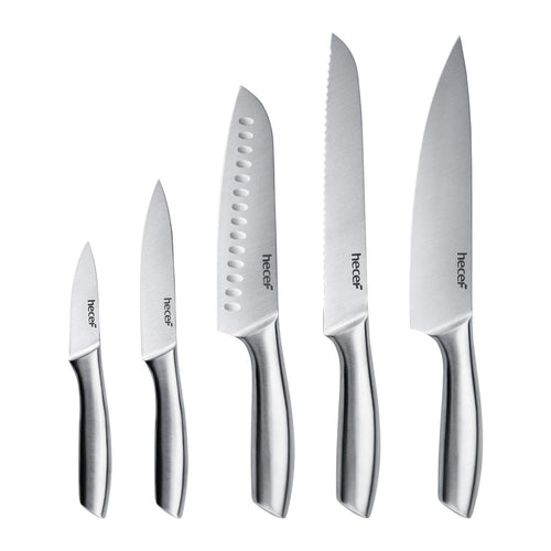 5-Piece Stainless Steel Kitchen Knife Set with Sheaths