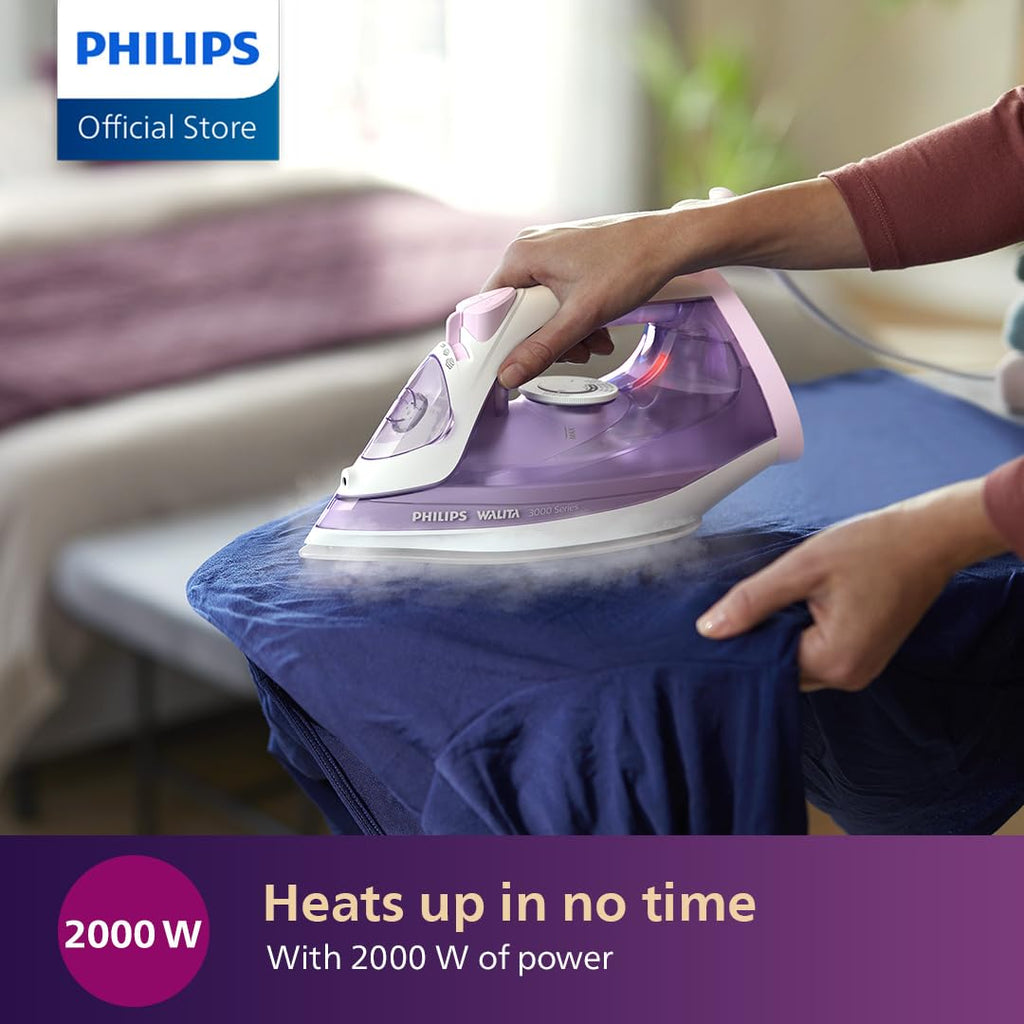 Philips 3000 Series Steam Iron – 2000 W, Ceramic Soleplate