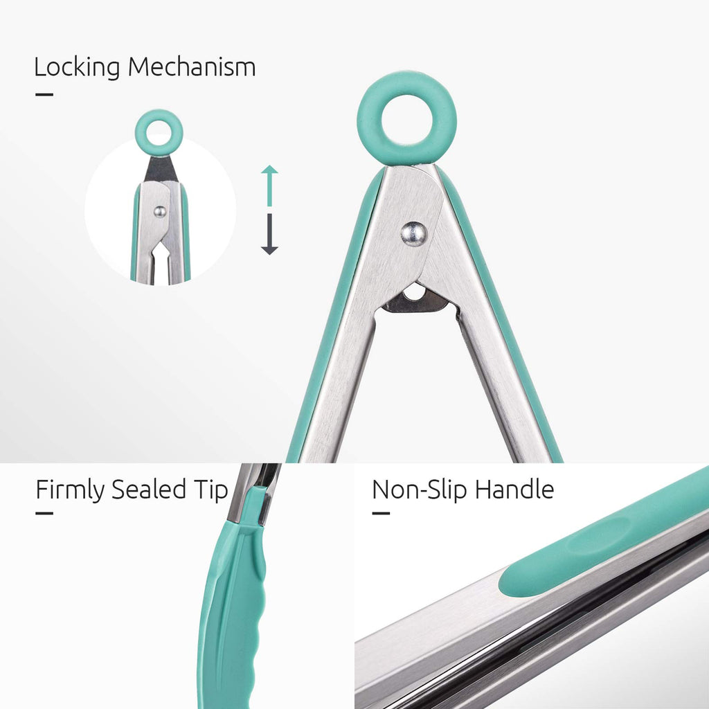 U-Taste Silicone Kitchen Tongs – Set of 3 (18/23/30 cm)