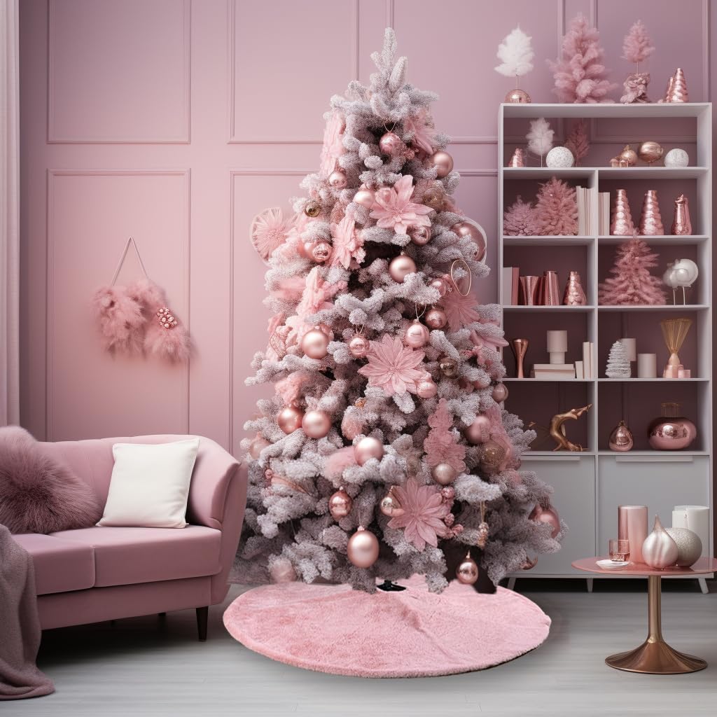 Shiny Faux Fur Christmas Tree Skirt – view 4