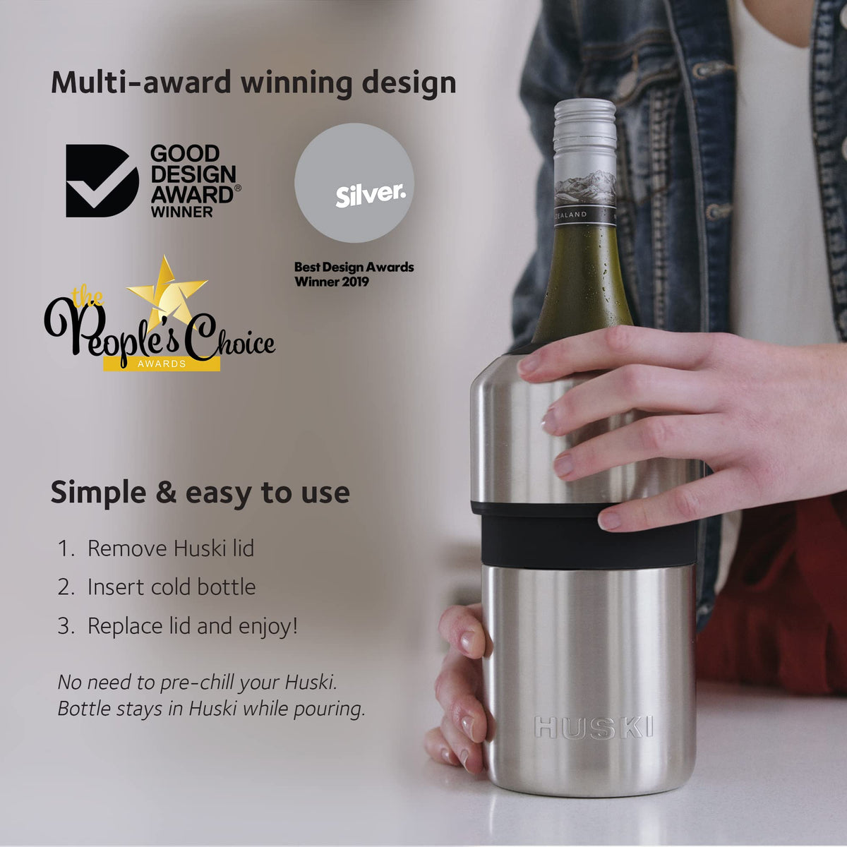 Huski Iceless Wine Cooler – Keeps Wine Cold up to 6 Hours